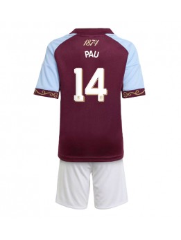 Aston Villa Pau Torres #14 Replika Hemmakläder Barn 2025-26 Kortärmad (+ byxor)